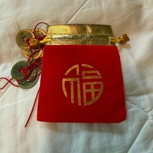 Feng Shui Coins with Velvet Pouch - 2 Sets